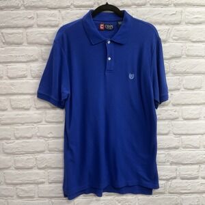 Chaps Polo Shirt Mens Medium Royal Blue Short Sleeve Classic Casual Cotton Top